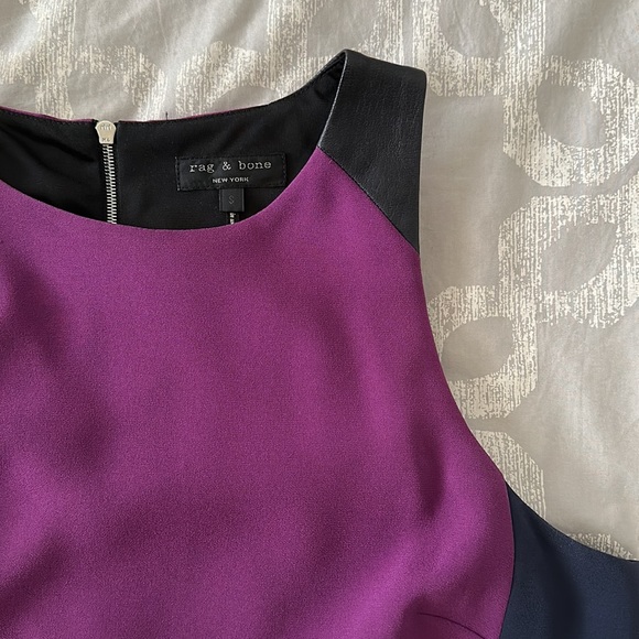 rag & bone top - leather & colorblock detail. - Picture 2 of 6